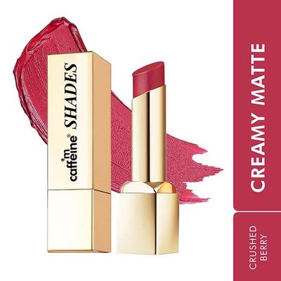 mCaffeine Shades Creamy Matte Kiss Bullet Lipstick - Moisturizing, Lightweight - Crushed Berry 3.5 gm - Lipsticks