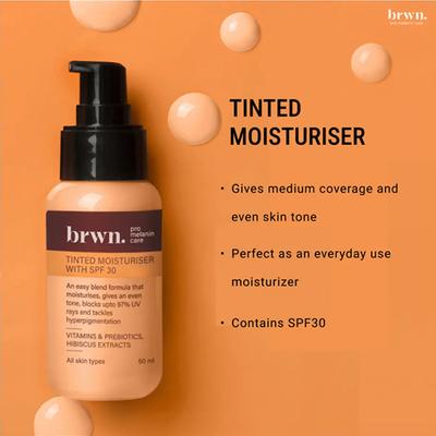 Brwn Pro Melanin Care Tinted Moisturiser with SPF 30 All Skin Types - Honey 50ml - Face Moisturizers