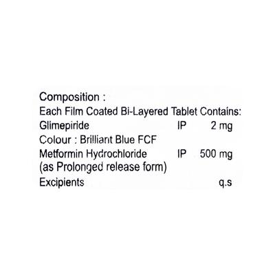 Glitaray M 2mg Tablet 15'S - Diabetes-Ant