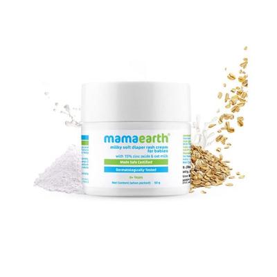 Mamaearth Milky Soft Diaper Rash Cream for Babies with 15% Zinc Oxide & Oat Milk 0+ Year 50gm - Creams, Lotions & Oils