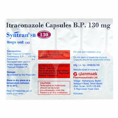 SYNTRAN SB 130 Capsule 10's - Fungal Infections-Anf
