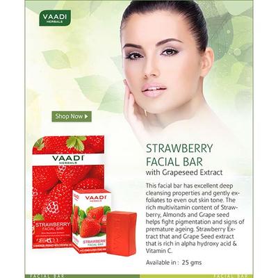 Strawberry Facial Bar with Grapeseed Extract 25 gm - Soaps