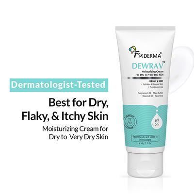 Fixderma Dewrav Moisturizing Cream for Face & Body, Deeply Hydrates, For Dry to Very Dry Skin 50 g - Face Moisturizers