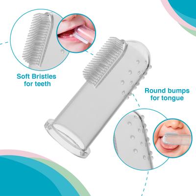 Vega Baby & Mom Silicone Finger Brush 2-in- 1 Brush For Tongue & Gum Cleaning 1's - Baby Grooming