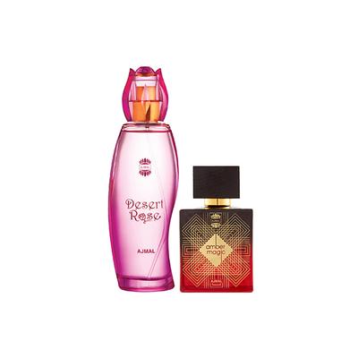 Ajmal Desert Rose EDP Floral Oriental Perfume And Amber Magic EDP Spicy Aromatic Perfume 200 ml - Perfumes (Edt/Edp)