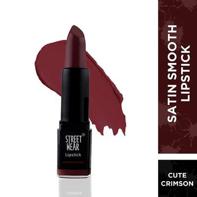 Streetwear Satin Smooth Lipstick - Cute Crimson 4.2 Gm - Lipsticks