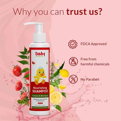 Baby Organo Ayurvedic Nourishing Baby Shampoo - Hibiscus & Fenugreek 200 ml - Baby Shampoo