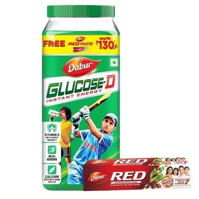 Dabur Glucose - D Powder 1 kg + Free Dabur Red Toothpaste 175 g - Health Products