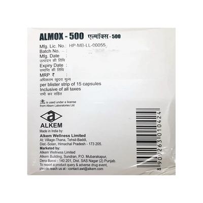 Almox 500mg Capsule 15'S - Bacterial Infections-Pen