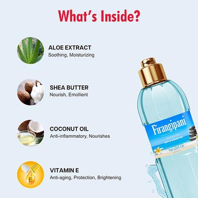 The Love Co. Luxury Firangipani Body Wash for Women - Hydrating Shower Gel for Men - For All Skin Types - 100% Vegan 250 ml - Shower Gels & Body Wash