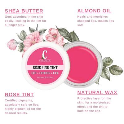 Callesta 3 In 1 Lip, Cheek and Eye Tint Rosy Pink 8 gm - Lip Stains & Tints