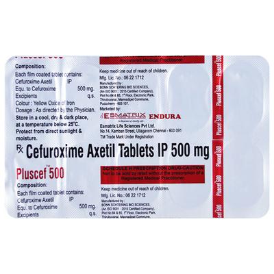 PLUSCEF 500 Tablet 10's - Bacterial Infections-Cep