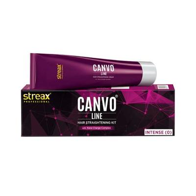 Streax Professional Canvoline Hair Straightening Cream with Kera-Charge - Intense 80gm - Hair Creams