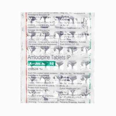Amlodac 10mg Tablet 30'S - Hypertension-Cal