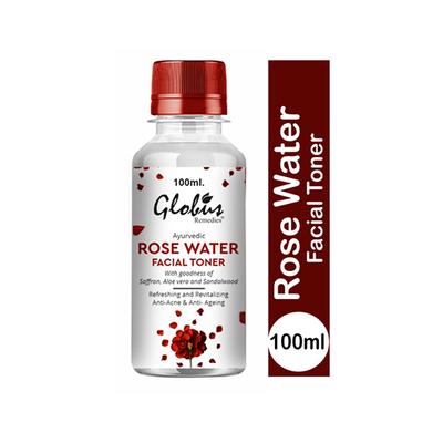 Globus Remedies Ayurvedic Rose Water Facial Toner With Goodness Of Saffron, Aloe Vera & Sandalwood, 100ml each 2's - Toners