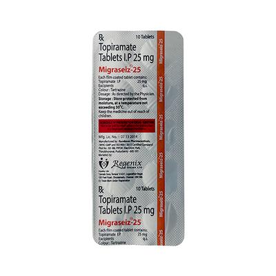 MIGRASEIZ 25 Tablet 10's - Epilepsy/Convulsion-Ant