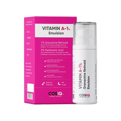 Cos-IQ A 1 Percent Granactive Retinoid Emulsion Vit A Anti Ageing Night for Wrinkles Fine Lines and Acne 30ml - Night Cream