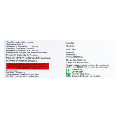 Cetil CV 250 Tablet 10'S - Bacterial Infections-Cep