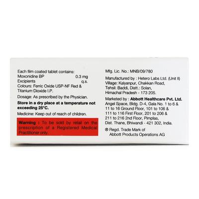 Moxon 0.3mg Tablet 10'S - Hypertension-Oah