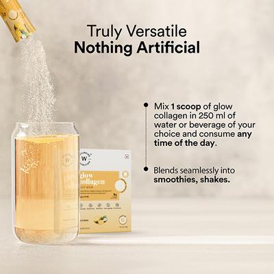 Wellbeing Nutrition Glow Korean Marine Collagen, Clinically Proven Type 1 and 3 Peptides, Skinax, Glutathione, Resveratrol, Pinacolada - 6 Sachets 60 gm - Multi-Vitamins