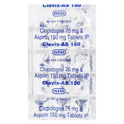 Clavix AS 150mg Tablet 15'S - Blood Clot-Ant