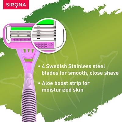 Sirona Reusable 4 Blade Razor - Aloe Boost 1's - Shaving & Hair Removal