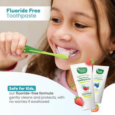 Mother Sparsh Kids Natural Toothpaste (Free Toothbrush) -Strawberry 50 g - Baby Oral Care
