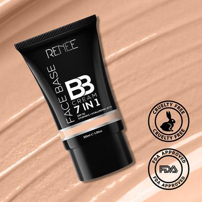 Renee Face Base BB Cream B01 Butterscotch 7In1 SPF 30 Vitamin + C Hyaluronic Acid 30ml - Bb & Cc Creams