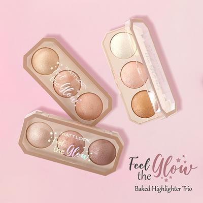 Matt Look Feel The Glow Baked Highlighter With 3 Ultimate & Extreme Pigmented Shades, Light House-01 15 gm - Highlighters & Illuminators