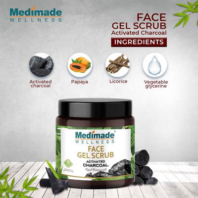 Medimade Activated Charcoal Face Gel Scrub (Pack of 2) 1's - Scrubs & Exfoliants