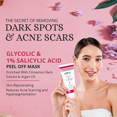 Globus Naturals Glycolic & 1% Salicylic Acid Anti Acne Peel Off Mask, for Oily & Acne Prone Skin 100 gm - Masks & Peels