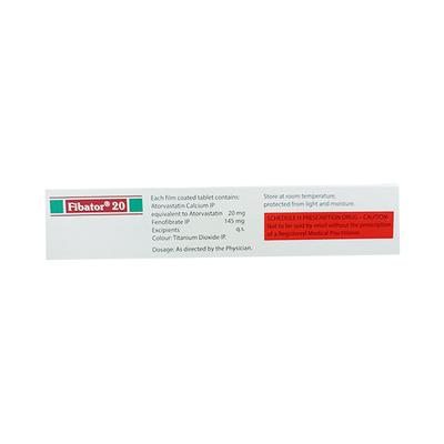 Fibator 20mg Tablet 10'S - High Cholesterol-Dys