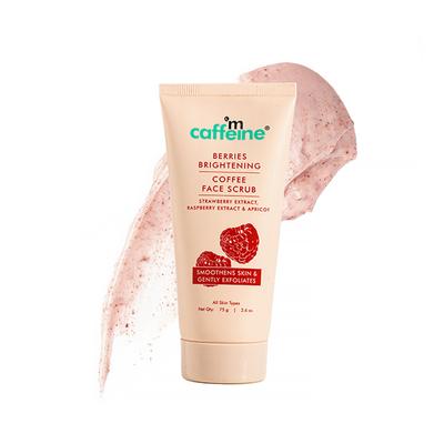 Mcaffeine Berries Brightening Coffee Face Scrub For Glow Exfoliating and Tan Removal Scrub 75 gm - Scrubs & Exfoliants