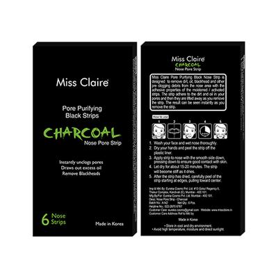 Miss Claire Charcoal Nose Strip 6'S - Skin-Treatment
