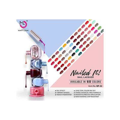 Matt Look Nailed It Nail Polish, Chip Free, Quick Dry, Longer Stay, Highly Pigmented Lacquer, Natural Finish , Black Cherry 53 10 ml - Nail Polish