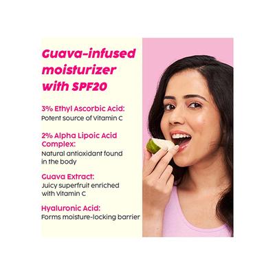 PLIX Guava Glow Smoothie Moisturizer for Brighter Skin with Vitamin C & ALA - Face Cream for Even-tone Skin, Promotes Hydration for Men & Women 50 gm - Face Moisturizers