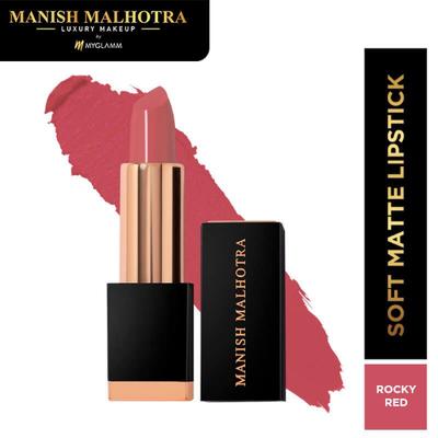 Manish Malhotra Beauty By MyGlamm Soft Matte Lipstick-Rocky Red 4 gm - Lipsticks