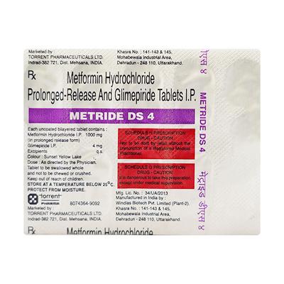 METRIDE DS 4 Tablet 10's - Diabetes-Ant