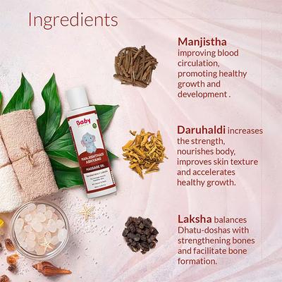 Baby Organo Ayurvedic Soothing Baby Massage Oil - Wheat Germ & Olive Oil 100 ml - Creams, Lotions & Oils