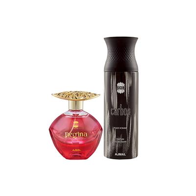 Ajmal Regina EDP Floral Fruity Perfume And Carbon Homme Deodorant Citrus Spicy Fragrance 300 ml - Perfumes (Edt/Edp)