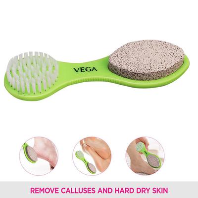 Vega 3 in 1 Pedicure Brush Kit Tool for Cleanse, Scrub & File Dead Skin (PD-20) - Manicure & Pedicure Kits