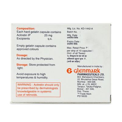 Aceret 25mg Capsule 10'S - Psoriasis/Seborrhea/Ichthyosis-Pso