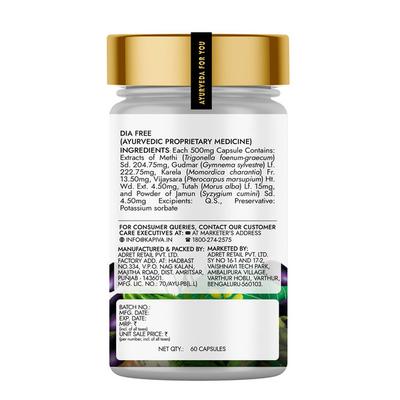 Kapiva Dia Free Capsules 60's - Diabetes Care (Ayush)