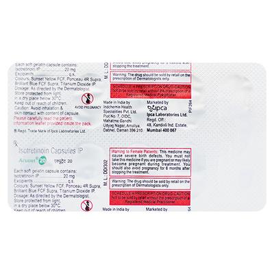 Acutret 20mg Capsule 10'S - Acne-Acn