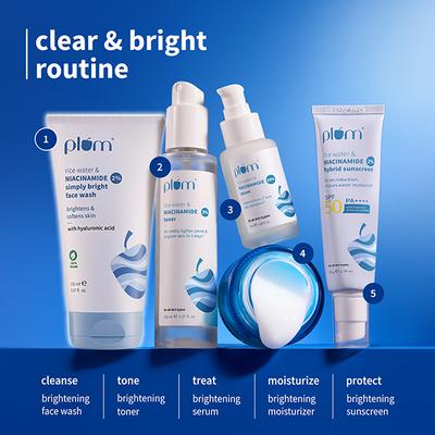 Plum 2% Niacinamide Face Wash With Rice Water For Bright, Soft Skin Gentle,Non-drying formula 150 ml - Face Wash & Cleansers