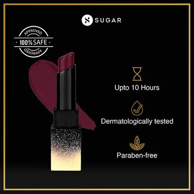 SUGAR Cosmetics Nothing Else Matter Longwear Lipstick - 30 Mulberry Tale (Deep Berry (red tone)/ Mulberry) 3.2gm - Lipsticks