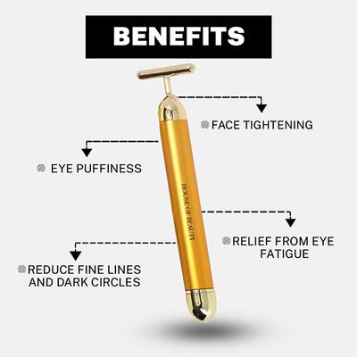 House of Beauty 24K Face Massager Single For Undereye Puffiness, Dark Circles, Tightening 1's - Massagers
