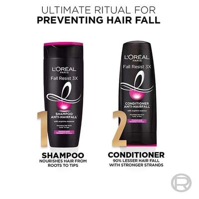 L'Oreal Paris Fall Resist 3X Anti-Hair Fall Shampoo Fragile Hair Tendency To Fall 180ml - Shampoos
