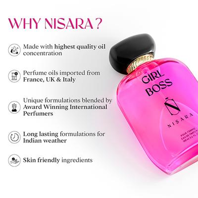 Nisara Girl Boss Perfume Long Lasting Fragrance Floral Woody Eau De Parfum For Women 100 ml - Women Perfumes (Edt/Edp)