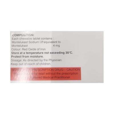 TELEKAST 4 Chewable Tablet 10's - Allergies-Ant